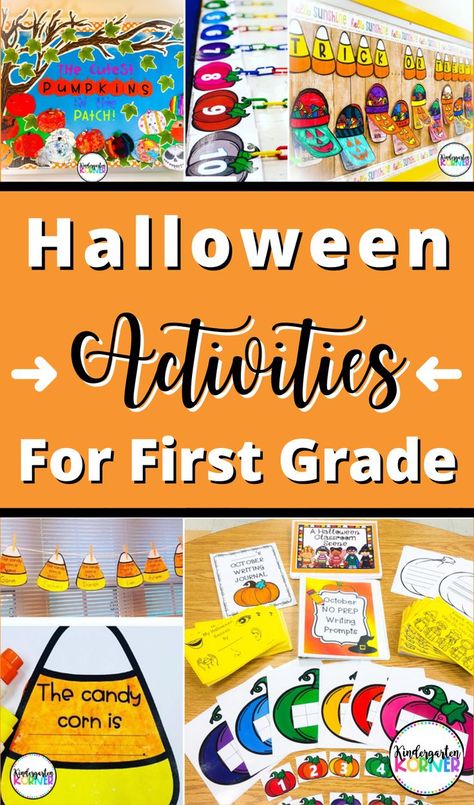 Halloween math, fun writing activities, cute bulletin boards, and so much more ideas to celebrate Halloween in your first grade classroom! Halloweeen Activities, Halloween Educational Activities, Halloween Activities For Kindergarten, Halloween School Activities, Halloween Classroom Crafts, Thanksgiving Classroom Activities, Halloween Lesson Plans, Halloween Writing Activities, Halloween Classroom Activities