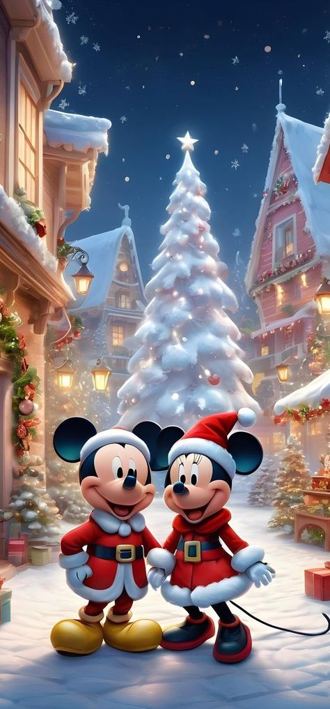 Disney Xmas, Disney Characters Christmas, Disney Merry Christmas, Holiday Iphone Wallpaper, Christmas Lockscreen, Mickey Mouse Wallpaper Iphone, Christmas Wallpaper Iphone Cute, Christmas Digital Paper, Halloween Wallpaper Cute