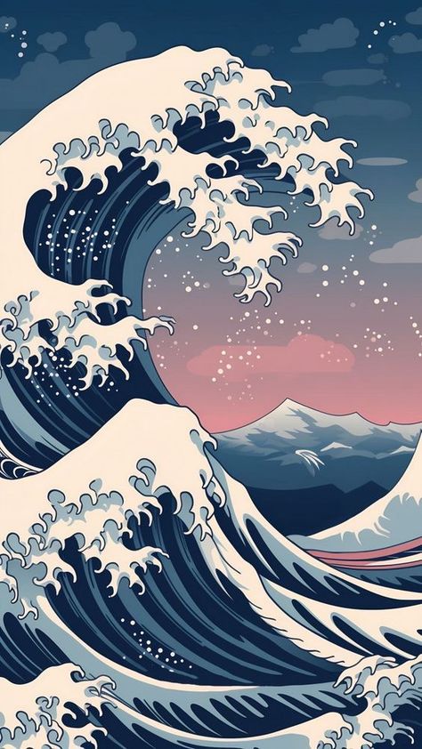 Japanese Phone Wallpaper, Focal Point Drawing, Japanese Wave Art, Japan Wave, Cute Background Pictures, Disney Cars Wallpaper, Iphone Wallpaper Bright, Lego Wallpaper, Japanese Pop Art