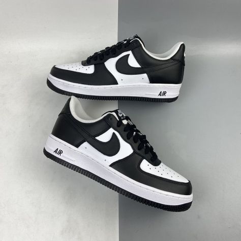 Nike Air Force 1 Low Custom Panda Nike Shoes Air Forces, Air Force Shoes Black And White, Black And White Airforce 1s, Nikes Black And White, Pandas Air Jordans, Nike Airforce Shoes, Nike Air Black And White, Air Forces Black And White, Black And White Air Force 1 High Top