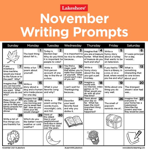 November Prompts, November Writing Challenge, Fall Writing Prompts, November Writing, November Writing Prompts For Kids, Fall Writing Prompts 2nd Grade, November Writing Prompts 2nd Grade, November Writing Activities, November Writing Prompts