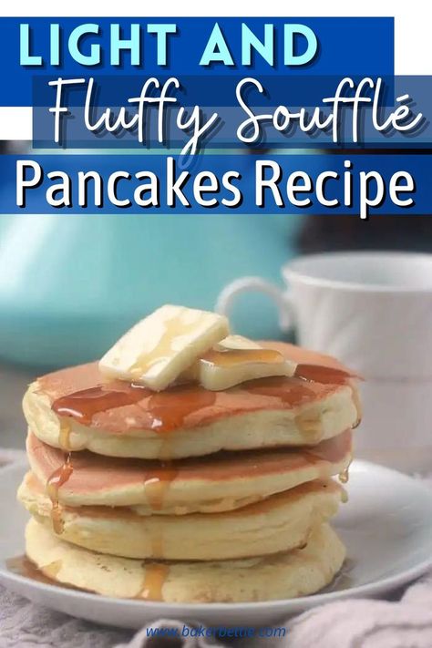 Egg White Pancakes Fluffy, Pancakes With Egg Whites, Substitute For Baking Powder, Pancakes Recipe Without Baking Powder, Recipe Using Egg Whites, Egg White Pancakes, Whipped Egg Whites, Baking Powder Substitute, Baker Bettie