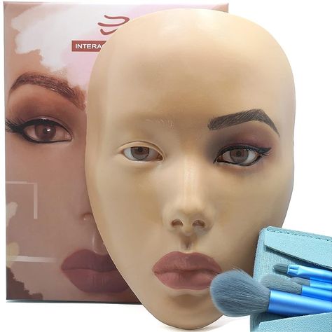 Makeup Mannequin, Mannequin Face, Face Practice, Eye Makeup Stencil, 3d Makeup, Makeup Practice, Makeup Training, Beginners Eye Makeup, Silicone Makeup