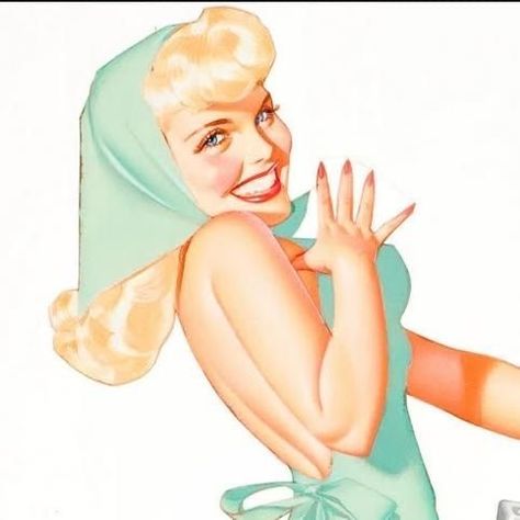 Pin Up Art Vintage 50s, Barbie Pose Reference, 50s Illustration Style, Pinup Reference Pose, 50s Aesthetic Art, 50s Cartoon Aesthetic, 50s Art Style, 50s Character Design, 50s Drawings