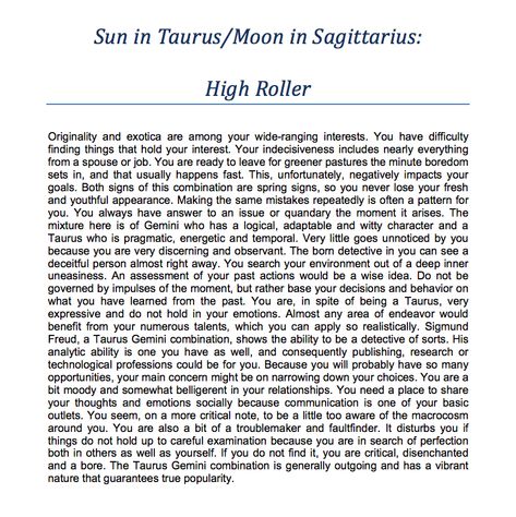 Taurus Sun/Sagittarius Moon - High Roller Sun In Aquarius, Sun Sagittarius, Neptune In Capricorn, Taurus Sun, Birth Chart Analysis, Sun In Taurus, Capricorn Rising, Sagittarius Moon, Moon In Aquarius