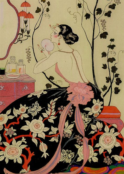 The Backless Dress by Georges Barbier 1882 - 1932 | Flickr - Photo Sharing! Georges Barbier Illustrations, 1920 Portrait, Georges Barbier, 20s Art, George Barbier, Fashion Illustration Vintage, October Birthday, Indigenous Culture, Ad Art