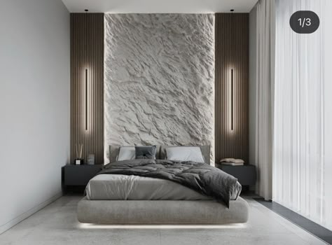 Stone Bedroom Wall, Modern Luxury Bedroom Furniture, Contemporary Bedrooms, Luxury Bedroom Furniture, Living Room Tv Unit Designs, Living Room Tv Unit, Modern Luxury Bedroom, Kerala Houses, Architecture Design Drawing