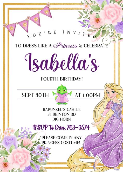 Tangled Invitations, Rapunzel Birthday Invitation, Rapunzel Invitations, Rapunzel Birthday Cake, Tangled Birthday Party, Rapunzel Birthday Party, Tangled Birthday, Rapunzel Party, Tangled Party