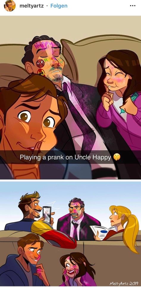 Ian Rogers Marvel, Avengers Endgame Fanart, Stark Family Marvel, Marvel Fan Art Funny, Peter And Morgan Fanart, Marvel Fanart Comics, Marvel Fanart Funny, Morgan Stark Fanart, Tony And Peter Fanart