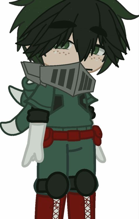 Deku Hero Costume Gacha Club, Deku In Gacha Club, Mha Gacha Club Outfit, Gacha Life Mha, Mha Gacha, Unicorn Room Decor, Light Grunge, Anime Tutorial, Props Art