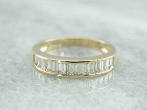 Diamond Band Wedding Ring, Wedding Ring Diamond Band, Weddings Rings, Channel Set Wedding Band, Baguette Diamond Band, Band Wedding Ring, Channel Set, Baguette Cut, Anniversary Bands