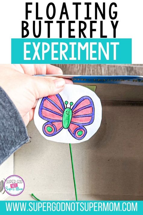 Do your kids love science experiments? Then this free science experiment is for you! Engage your kids in learning about magnets while watching their butterfly fly on it's own! This and more free kids activities are ready for you on my blog! Bug Insect Crafts Preschool, Butterfly Experiments For Kids, Butterfly Steam Activities, Butterfly Science Experiment, Insect Stem Activities Preschool, Butterfly Stem Activities For Preschool, Butterflies Kindergarten Activities, Butterfly Science Preschool, Butterfly Stem Activities