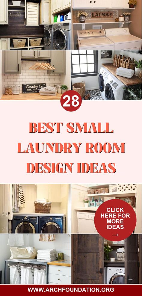 28 Beautiful, Space-Saving Ideas for Your Small Laundry Room 8 X 9 Laundry Room Layout, Laundry Room Butcher Block Countertop, Small Laundry Room With Sink Ideas, Small Farmhouse Laundry Room Ideas, Pretty Laundry Room Ideas, Laundry Hallway Ideas, Small Laundry Room Remodel, Small Space Laundry Room Ideas, Laundry Room Ideas Decor