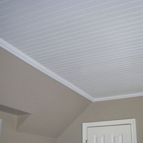 14 Ways to Cover a Hideous Ceiling: Unique Ceiling Ideas Unique Ceiling Ideas, Patio Ceiling Ideas, Modern Crown, Diy Beadboard, Ceiling Remodel, Styrofoam Ceiling Tiles, Covering Popcorn Ceiling, Molding Ideas, Pvc Ceiling Tiles