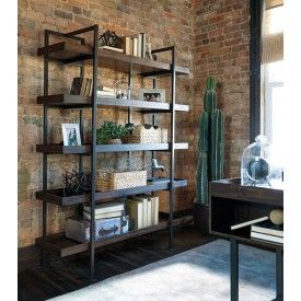 Starmore Bookcase Brown Bookcase, Industrial Office Decor, Metal Bookcase, Industrial Interior Design, Renovation Design, Style Deco, Industrial House, A Living Room, Home Office Design