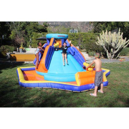 Water Party Ideas, Backyard Slide, Water Slide Rentals, Splash Party, Party Ideas For Kids, Backyard Adventure, Inflatable Bounce House, Splash Pool, Outdoor Inflatables