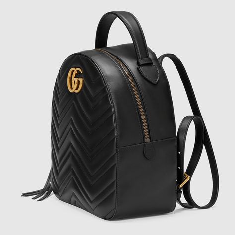 GG Marmont quilted leather backpack in Black quilted leather | Gucci Women's Backpacks Gucci Backpack, Rucksack Bags, Knapsack Bag, Gucci Purse, Pack Backpack, Gucci Purses, Rucksack Bag, Black Leather Backpack, Gg Marmont