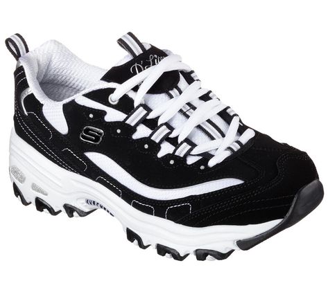 #ad Premium Shoes Black Dlites Skechers Women's Sport 11930 BKW Comfort Memory Foam Sneaker, Fashion Shoes White Skechers, Skechers D'lites, Sketchers Shoes, Skechers D Lites, Trendy Flats, Jordan 13 Shoes, Slip Resistant Shoes, Cool Women, Cool Kicks