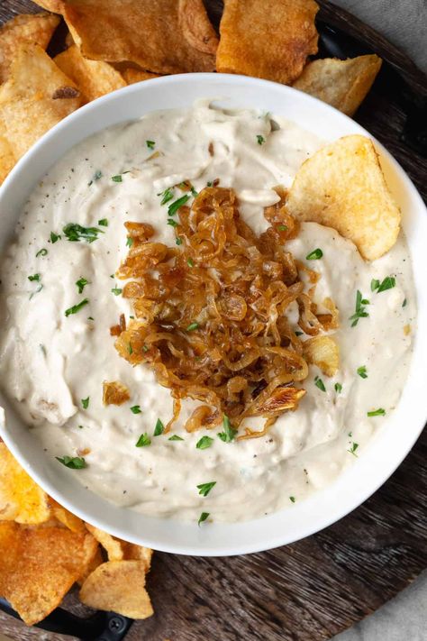 Jump to Recipe This post may contain affiliate links.   This vegan french onion dip is deliciously creamy with a rich cashew base and naturally sweet caramelized onions. It’s great as an appetizer served with chips, crackers or fresh veggies!  When it comes to appetizers, a delicious dip is always […] French Onion Dip Recipe, Onion Dip Recipe, Caramelized Onion Dip, Vegan French, Vegan Worcestershire Sauce, Vegetable Dip, Holistic Recipes, French Onion Dip, Vegan Sauces