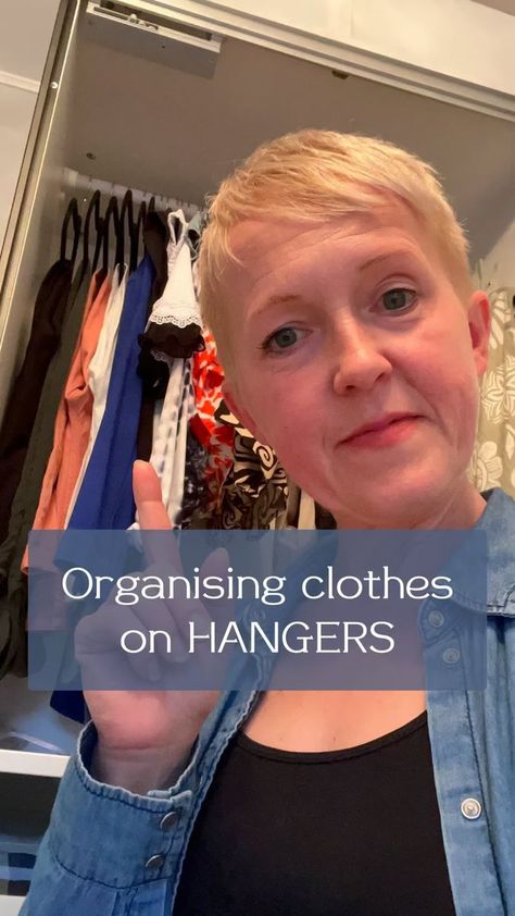 3.2K views · 392 reactions | 🏠 Home Organisation Tip: Organising Clothes on Hangers! 👗👘 Are you tired of rummaging through a sea of clothes every morning or struggling to find that perfect outfit in a messy wardrobe? Let me share some simple and effective tips on how to organise your clothes on hangers, bringing an instant touch of elegance and efficiency to your closet. Let's get started! 💫 1️⃣ Sort & Categorise: Begin by separating your clothes into categories, such as tops, dresses, jackets, or pants. 2️⃣ Invest in Quality Hangers: Opt for sturdy, non-slip hangers that keep your clothes in place and prevent them from slipping off. Velvet or wooden hangers are excellent choices. 3️⃣ Colour Coordinate: Arrange your clothes on hangers by colour to create a visually appealing and organi Folding Cardigans On Hangers, How To Pack Hangers When Moving, Hanger Hacks Organization Ideas, Marie Kondo Best Closet Shelf Storage For Sweaters, How To Store Hangers When Not In Use, Home Organisation Tips, Non Slip Hangers, Clutter Free Home, Home Organisation