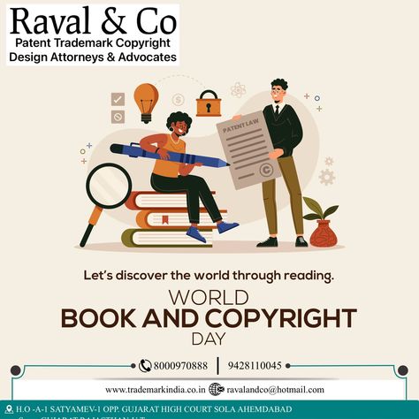 Let's discover the world through reading. WORLD BOOK AND COPYRIGHT DAY #book #bookcopyright #registration #trademark #copyright #design #patent #process #application #hearing #opposition #rectification #renewal #registeredproprietor #logo #brand #infringement #copycase #duplicatecase #trademarkindia #ipindia #cgpdtm #intellectualpropert #right #gujarat World Book And Copyright Day, Day Book, Discover The World, Thing 1, Let It Be, Reading, ? Logo, The World, Books