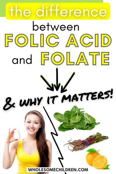 Folic acid VS folate: should you take folic acid or folate? Which one is better for your health? #folate #folatevsfolicacid #folicacid #naturalhealth #healthyliving #nutrition #healthyfoods #mthfr Folate Deficiency Symptoms, Foods With Folic Acid, Folate Benefits, Folate Vs Folic Acid, Folic Acid Foods, Folate Deficiency, Folate Foods, Pregnancy Supplements, Healthy Pregnancy Food