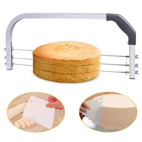 Bonviee Adjustable Cake Leveler Professional Layer Slicer Cutter 3 Blades Stainless Steel Review Gluten Free Vanilla Cake, Cake Leveler, Cake Slicer, Baking Equipment, Best Coffee Maker, Gadgets Kitchen Cooking, Best Cake, Candy Desserts, Cool Kitchen Gadgets