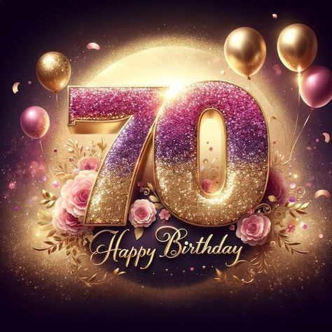 Download this Premium AI-generated image about Sparkling Golden 70th Birthday Elegance, and discover more than 60 million professional graphic resources on Freepik Happy Birthday 70, Happy 70 Birthday Wishes, Happy 70th Birthday Wishes Female Friend, 70th Birthday Greetings, Happy 70th Birthday Wishes Female, 70 Birthday, Birthday Card 70 Years, 70 & Fabulous Birthday, Happy 70 Birthday