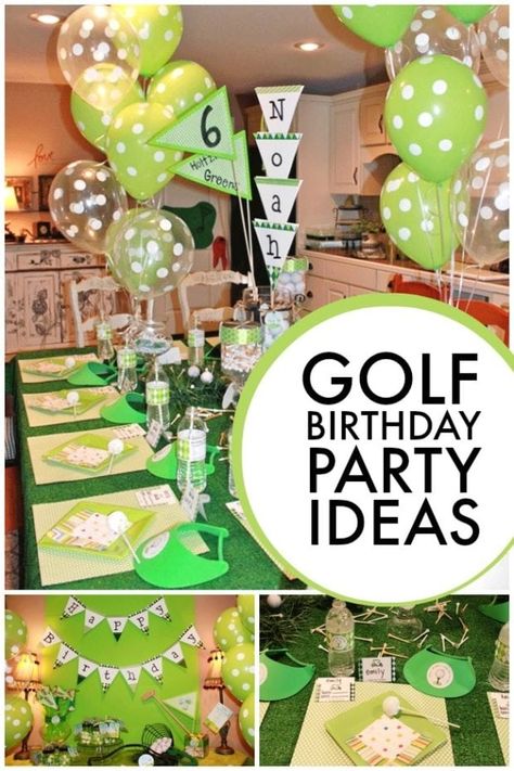 First Birthday Golf Cake, Golf Party Food Ideas, Golf Decorating Ideas Party, Golf Birthday Party Kids, Golf Birthday Party Ideas, Mini Golf Birthday Party, 6th Birthday Boy, Golf Themed Party, Birthday Party Ideas For Boys