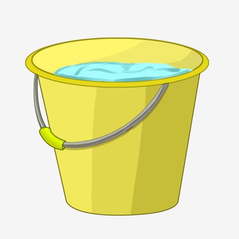 Bucket Illustration, Bucket With Water, Bucket Drawing, Water Png, Soft Broom, Bucket Of Water, Beach Cartoon, Mug Drawing, Bathroom Cartoon