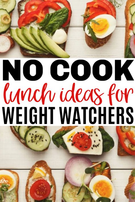 These no cook lunch ideas for Weight Watchers are simple and easy and make lunch time a breeze. So many great, detailed ideas for any taste buds. #ww #lunchideas #weightwatchers #myWW No Cook Lunch Ideas, No Cook Lunch, Weight Watchers Lunch Ideas, Weight Watchers Lunch, Low Points Weight Watchers, Weight Watchers Lunches, 200 Calorie, Weight Watchers Meal Plans, 100 Calorie