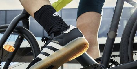 Adidas's New Velosamba Is a Samba Made for Cycling Velosamba Outfit, Adidas Trail Running Shoes With Vibram Sole, Adidas Leather Sneakers With Vibram Sole, Adidas Velosamba, Indoor Cycling Shoes, Specialized Tarmac Sl7, Spring Fragrances, United By Blue, New Balance Fresh Foam