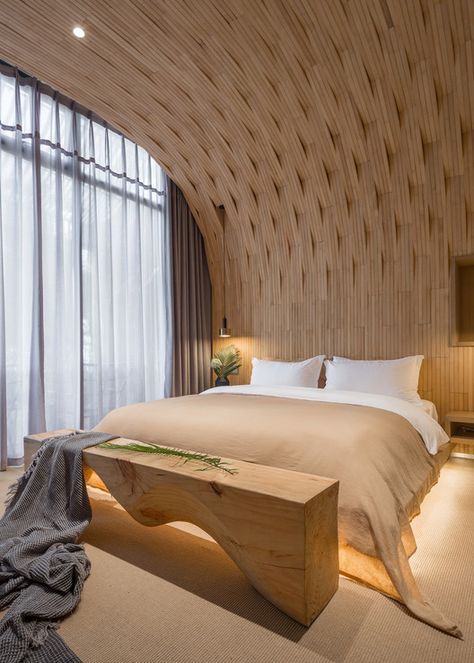 Half Walls, Bamboo Bedding, Rustic Materials, Hotel Interior, Bed Wall, Hospitality Design, Hotel Design, Restaurant Interior, Design Awards