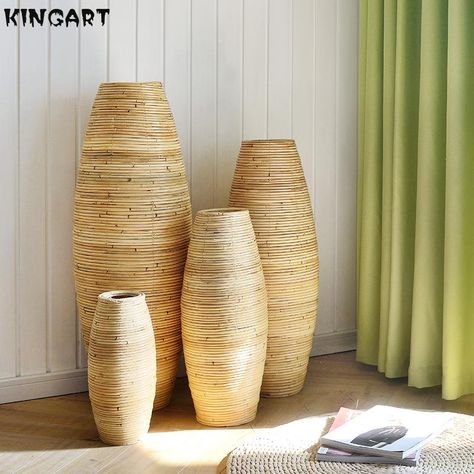 Vase de sol en bambou Antique tissé | Décor de maison, grand Vase de fleur de sol, décoration de salon, Pot de fleur d'art de la maison, rétro - AliExpress Mobile Tall Floor Vase Ideas, Rattan Vase, Chill Lounge, Floor Vase Decor, Antique Bamboo, Large Floor Vase, Bamboo Floor, Tall Floor Vases, Big Vases