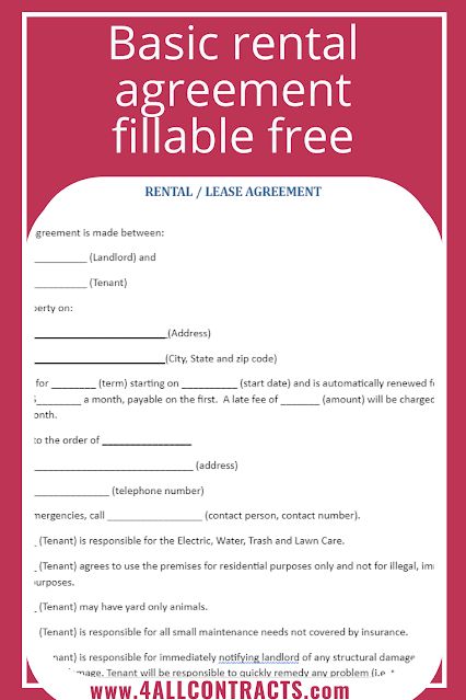 What a Basic rental agreement ?A basic rental agreement is a legal document that outlines the terms and conditions of a rental arrangement between a landlord and tenant. It typically includes the following information: 1.       Names of the landlord and tenant(s)2.       Description of the rental property, including the address and any relevant details such as parking spaces or storage areas3.       The ter Lease Agreement Free Printable, Room Rental Agreement, Cleaning Contracts, Wedding Photography Contract, Rent To Own Homes, Tenancy Agreement, Rental Agreement Templates, Rental Property Management, Landlord Tenant