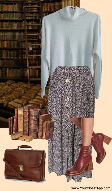 Bookseller Outfit, Book Nerd Aesthetic Outfit, Library Outfits Aesthetic, Writer Outfits, Bookworm Outfits, Librarian Aesthetic Outfit, Library Aesthetic Outfit, Turtleneck Aesthetic, Worm Aesthetic