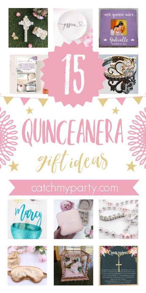 If you are looking for the perfect quinceanera gift, don't miss the gorgeous 15 quinceanera gift ideas we rounded up to help you pick the perfect one. Celebrating a quinceanera is a major milestone for every 15-year-old Latina. Gift For A Quinceanera, Quinceañera Present Ideas, Quinceanera Gift Basket Ideas, Sweet 15 Gift Ideas, Gift Ideas For A Quinceanera, Quinceanera Present Ideas Gift, Quince Gifts Ideas, Gift Ideas For Quinceanera, Quinceañera Gift Ideas