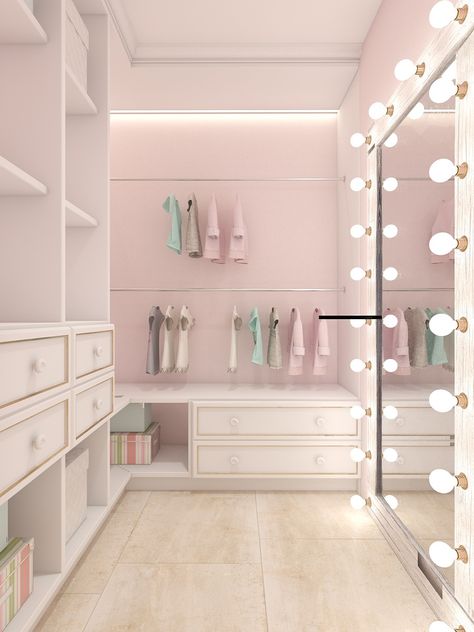 Teen Girl Bedroom Designs, Zepeto Ideas, Closet Idea, Bedroom Design Trends, Teen Girl Bedroom, Lighted Mirror, Cute Bedroom Ideas, Girl Bedroom Designs