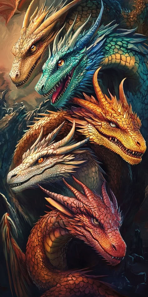 Group Of Dragons, Dragon Pictures Realistic, Mythology Creatures Art, Mythical Creatures Art Mythology, Dragon Realistic, Beautiful Dragon Art, Dragons Wallpaper, Dragons Aesthetic, Divine Dragon