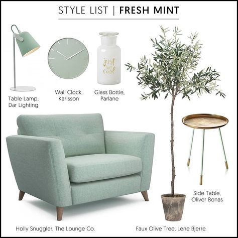 Mint Living Rooms, Glamour Living Room Decor, Sofa Mint, Hampton Interior, Caravan Interior Makeover, Light Blue Living Room, Green Sofa Living Room, Lounge Room Styling, Green Accent Chair