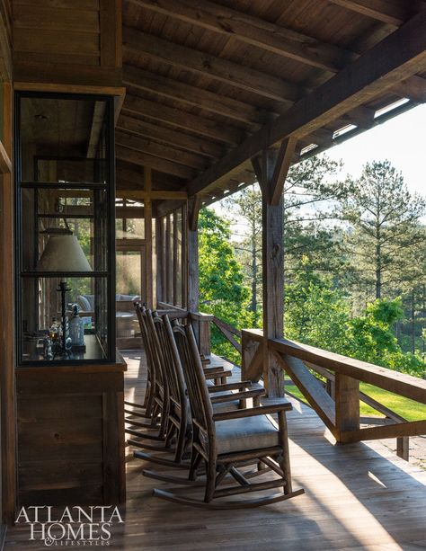 Redefined Rustic - AH&L Hunting Lodge Exterior, Lodge Exterior Design, Rustic Cottage Interiors, Lake House Paint Colors, Lodge Exterior, Rustic Modern Home, Atlanta Homes And Lifestyles, Custom Bunk Beds, Apple Hill