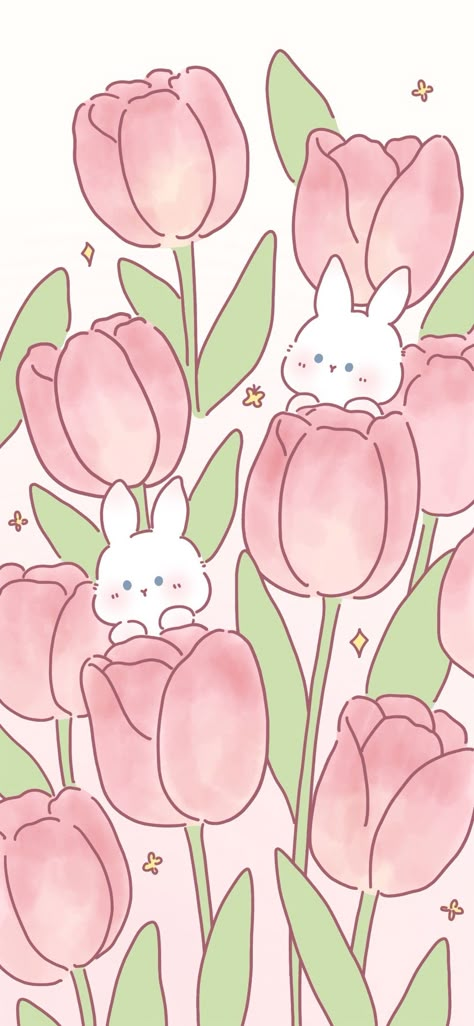 I Phone 7 Wallpaper, Frühling Wallpaper, Tulip Drawing, Cute Home Screen Wallpaper, Cute Home Screens, Images Kawaii, Cute Desktop Wallpaper, Cute Flower Wallpapers, Cute Simple Wallpapers