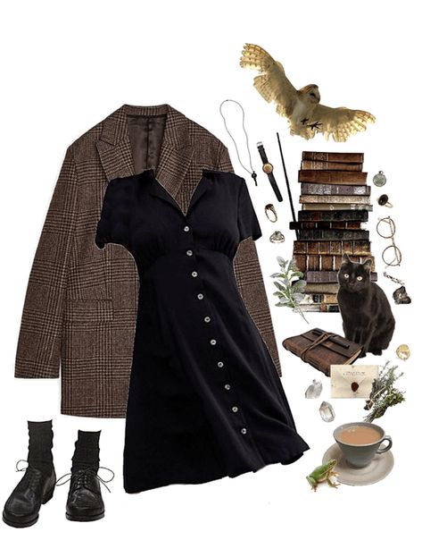 Outfit Inspirations Edgy, Witch Outfits, Modern Day Witch, Dark Academia Outfits, Academia Outfits, Dark Academia Fashion, Academia Fashion, Witch Outfit, Neue Outfits