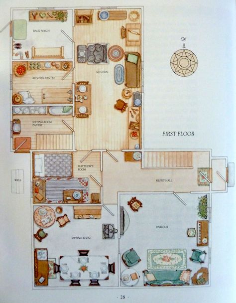 Anne With An E House, Queen Anne House Plans, Anne Green, Queen Anne House, Gable House, Beau Film, House Map, Anne With An E, Anne Shirley