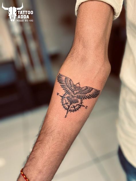 Eagle And Compass Tattoo, Eagle Compass Tattoo, Eagle Tattoo Men, Cultural Tattoos, Small Eagle Tattoo, Tattoo Ideas For Guys, Triangle Tattoo Design, Tattoo Homme, Culture Tattoos