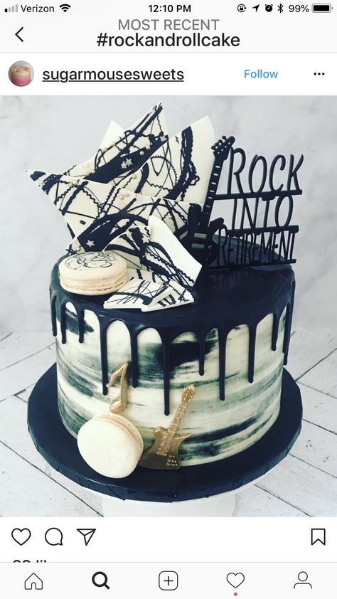 Jazz Cake Ideas, Rock N Roll 30th Birthday, Rock And Roll 1st Birthday Cake, Rock N Roll Cake, Smash Cake Rock And Roll, Rock And Roll Cake, Rock Birthday Cake, Rock And Roll Birthday Cake, Rock And Roll Cake Ideas