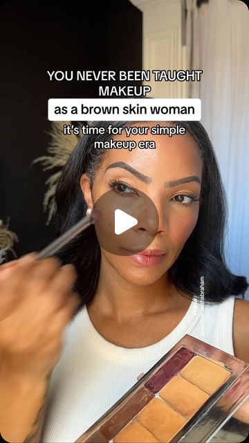 Samantha Abraham | Brown Skin | Natural Makeup | Skincare on Instagram: "Beginner makeup for women of color  #Beginnermakeuptutorial #browngirlmakeup #makeupover40 #makeuptutorial #easymakeuplook #browngirlfriendly #browngirlmakeup #browngirl #brownskinmakeup #wocmakeup #naturalmakeuplooks #seintmakeup  women of color seint artist | dark skin | makeup for women if color | makeup for black women | latina makeup | Seint makeup for black women | brown girl approved | brown skin | beginner makeup | natural makeup | elegant makeup | classy makeup | easy makeup | natural makeup tutorial | seint makeup for women of color | Seint women of color | Empowering Women of Color to Embrace Their Natural Beauty" Black Woman Makeup Looks Natural, Barely There Makeup Black Women, Easy Makeup For Black Women, Eye Shadow For Black Women, Makeup Looks Natural Black Women, Light Beat Makeup, Simple Makeup Black Women, Make Up For Dark Skin Women, Soft Glam Makeup Brown Skin