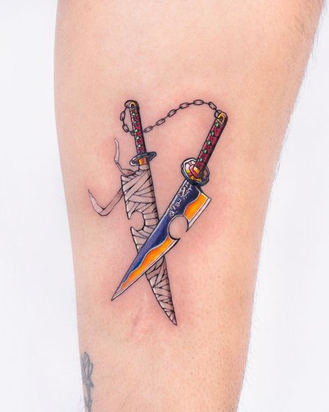 Swords Tattoos, Wrist Tatoo, Forearm Cover Up Tattoos, Anime Swords, Bleach Tattoo, Indian Feather Tattoos, Slayer Tattoo, Simple Tattoos For Guys, Ear Tattoo Ideas