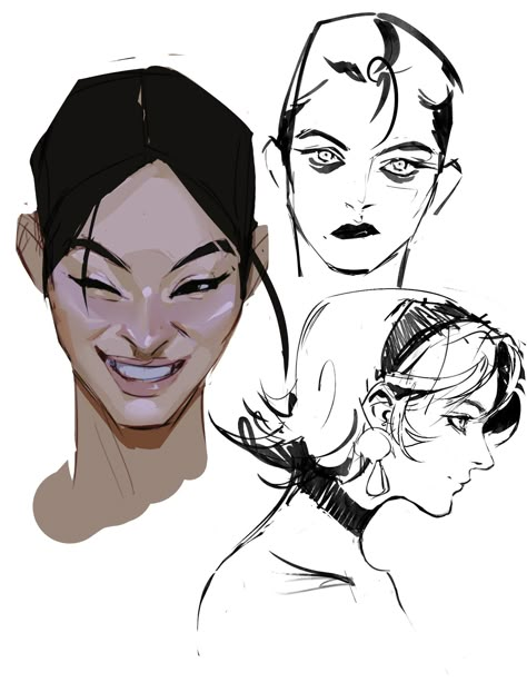 Facial Expressions Poses, Face Tilted Up Reference, Two Ponytails Drawing, Asian Portrait Drawing, Drawing Faces Tips, Shading Reference Face, Face From Below Reference, Woman Face Reference Drawing, Side Profile Lighting