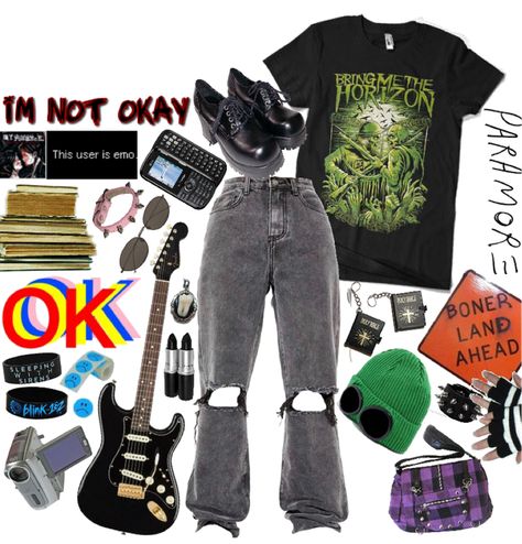 if 14 year old me saw me know, they would think I’m so cool Outfit | ShopLook Grunge Fashion Board, Gruge Clothes Shop, Horror Aesthetic Outfits, Bastardcore Outfits, Teenage Dirtbag Aesthetic Grunge Outfit, Halloween Grunge Style T-shirt With Relaxed Fit, Grunge Fits T-shirts & Tank Tops, Masculine Outfits, 2000s Clothes